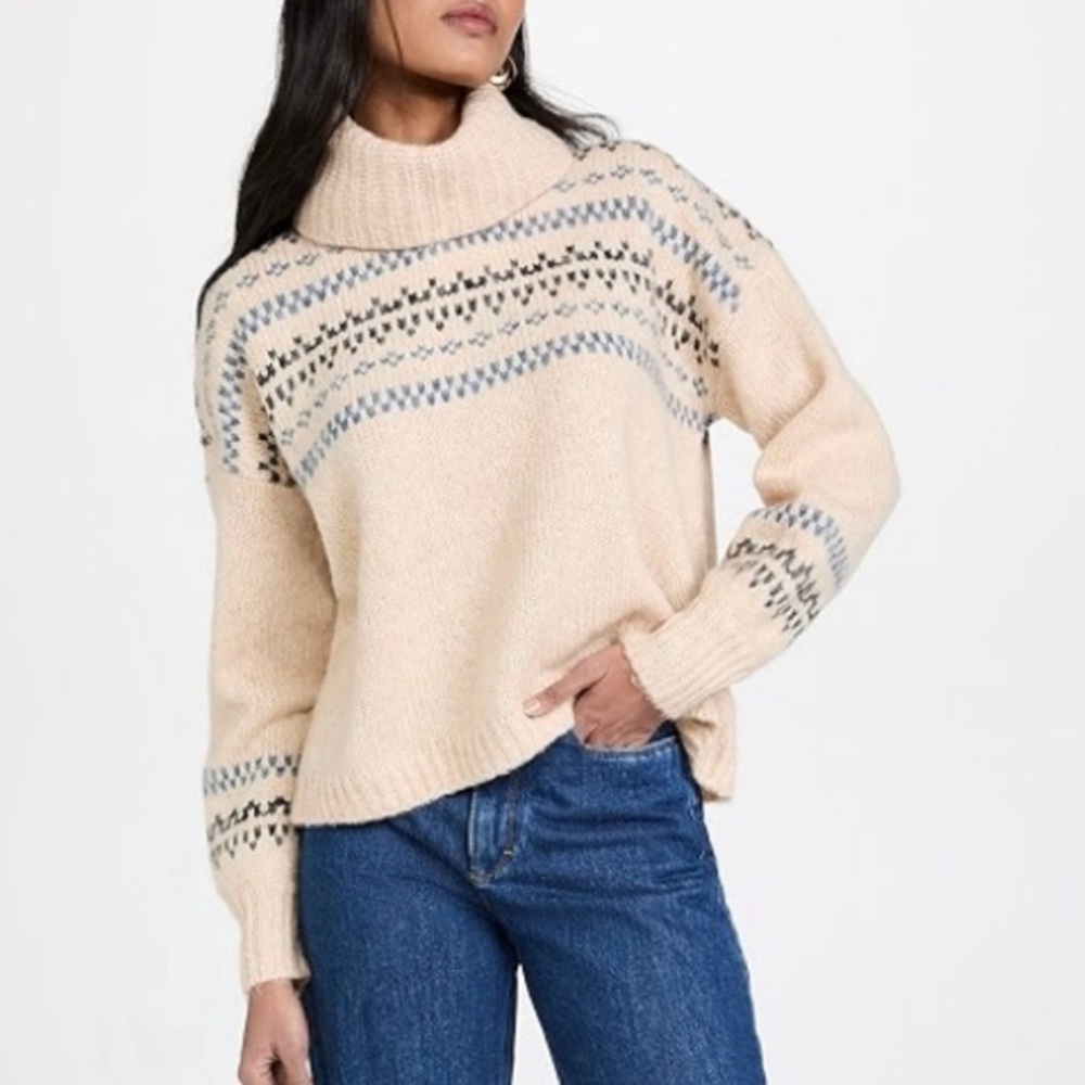Madewell Somervell Fair Isle Turtleneck Sweater Size XL